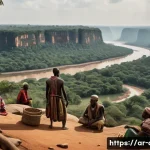 중앙아프리카 공화국 역사적 전투 - A detailed scene depicting a tense tribal conflict in the Central African Republic, showcasing diver...