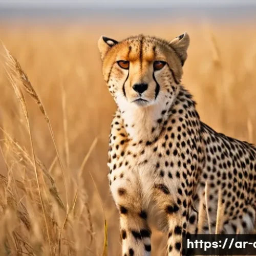 중앙아프리카 공화국 야생 동물 촬영 - A serene early morning scene in the Central African Republic wildlife reserve, featuring a sleek che...